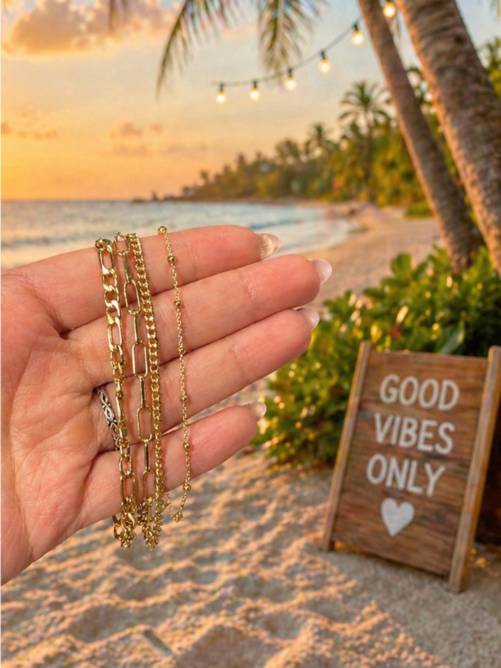 Gold Chain Bracelet Set - Women Jewelry